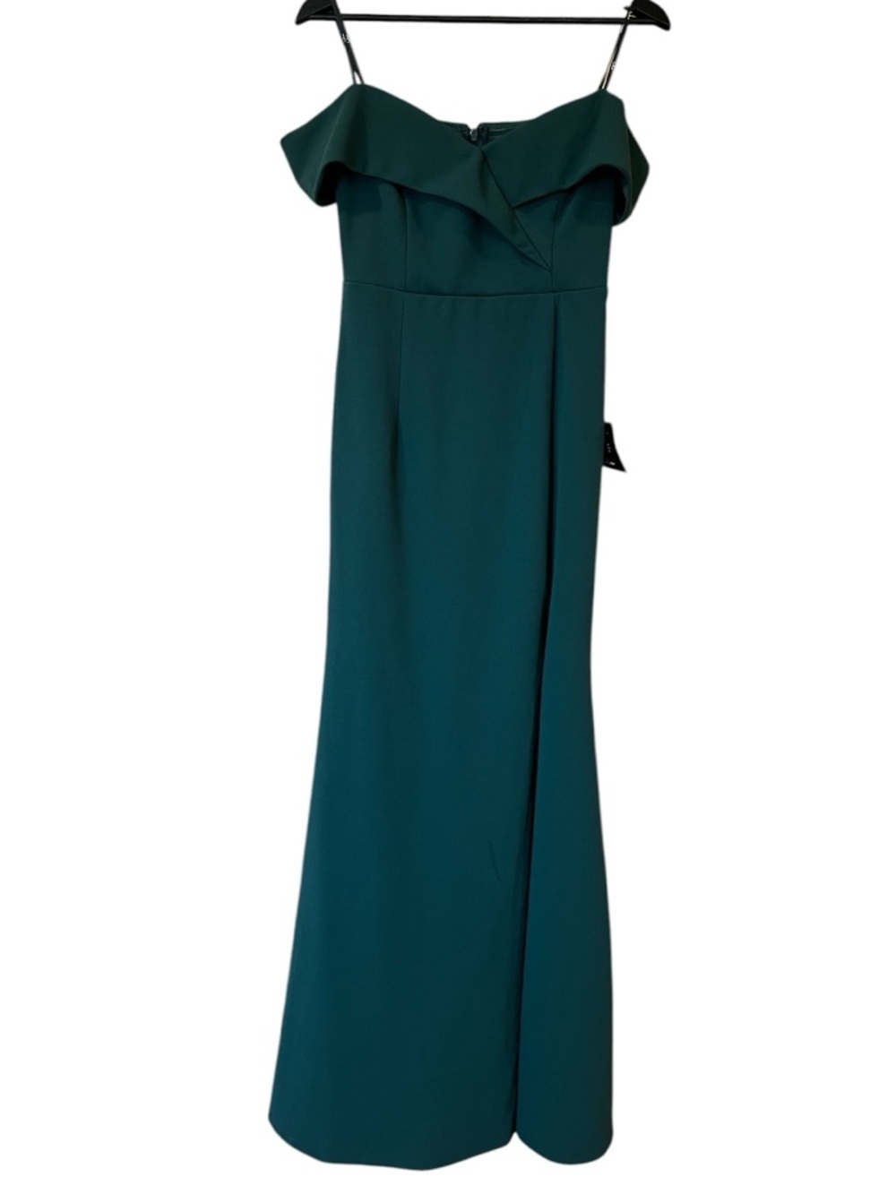Lulus Song of Love Off-the-shoulder Maxi Dress Gown Dark Green Size Medium NWT*